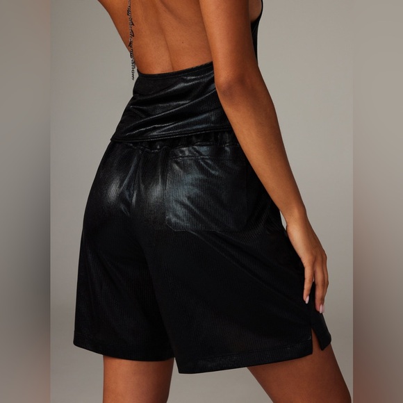 NEW Savage X Fenty Chain Reaction Metallic Black Basketball Shorts Streetwear S - Picture 5 of 14